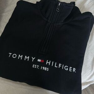 Tommy Hilfiger Black Half-Zip Sweatshirt